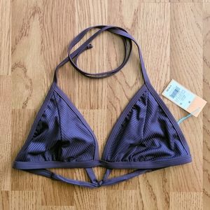 New! Purple Ribbed Bikini Top